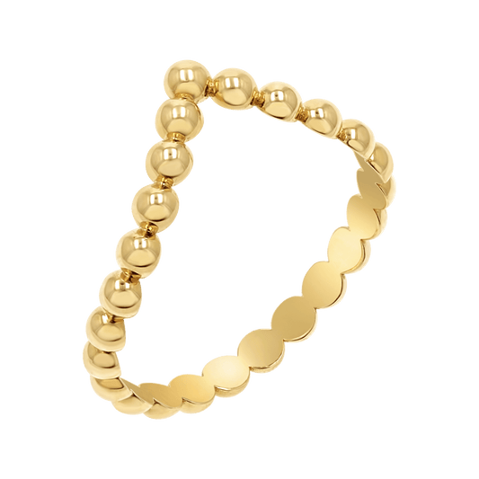 Beaded Wishbone Ring - Lotus Diamond