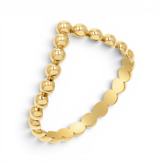 Beaded Wishbone Ring - Lotus Diamond