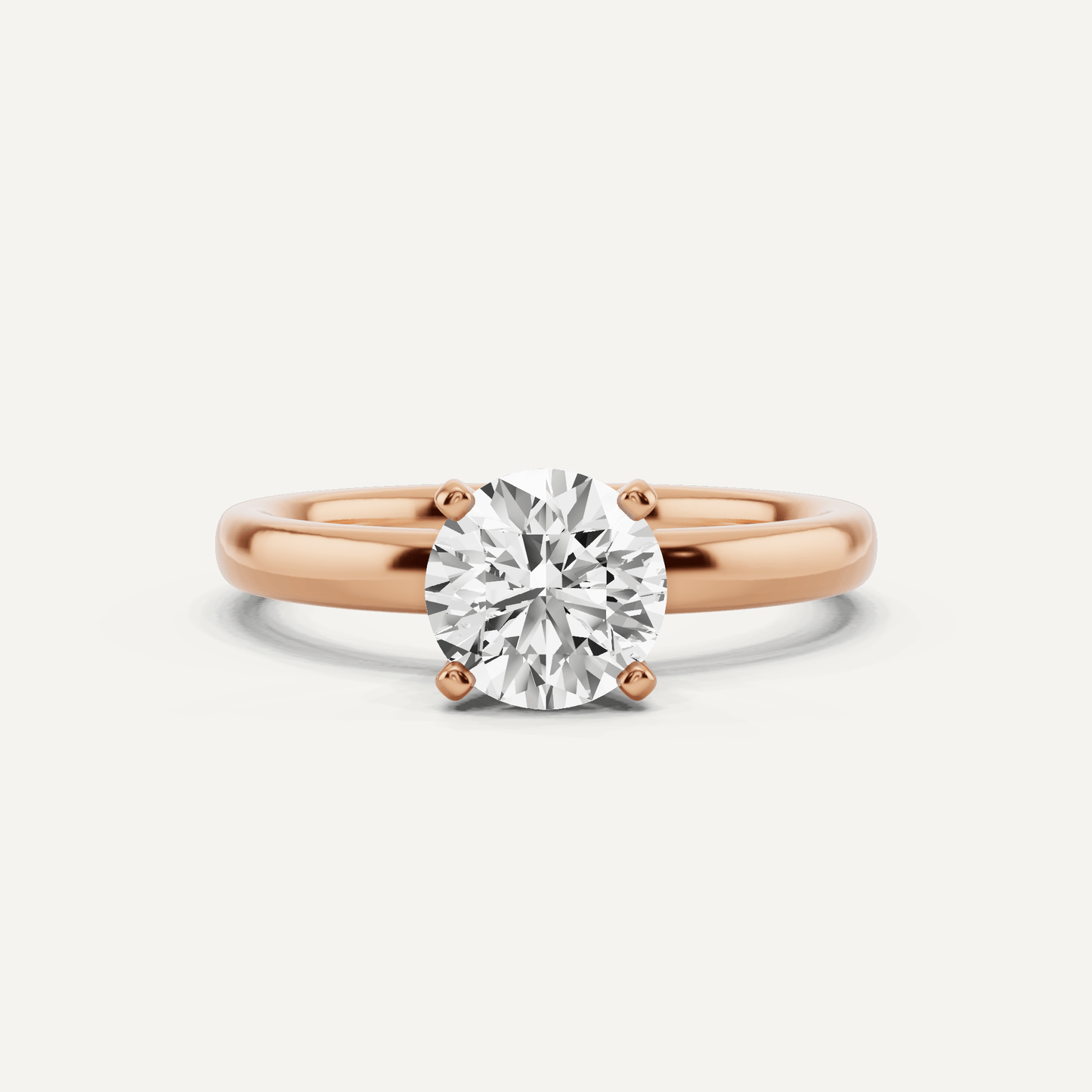 Best Value - 1 ctw Round Diamond Classic Solitaire Engagement Ring - Lotus Diamond