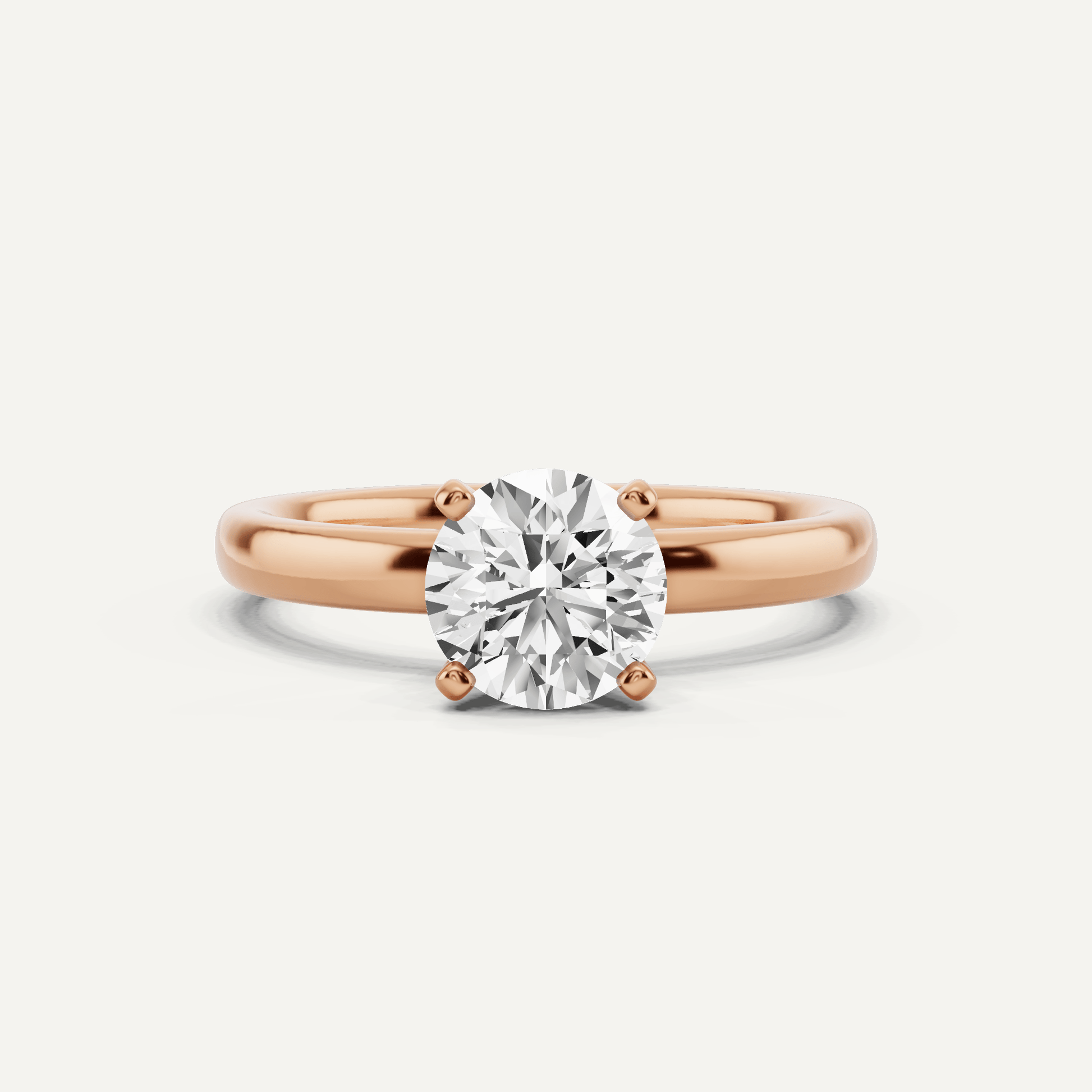 Best Value - 1 ctw Round Diamond Classic Solitaire Engagement Ring - Lotus Diamond