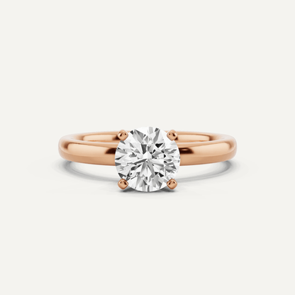 Best Value - 1 ctw Round Diamond Classic Solitaire Engagement Ring - Lotus Diamond