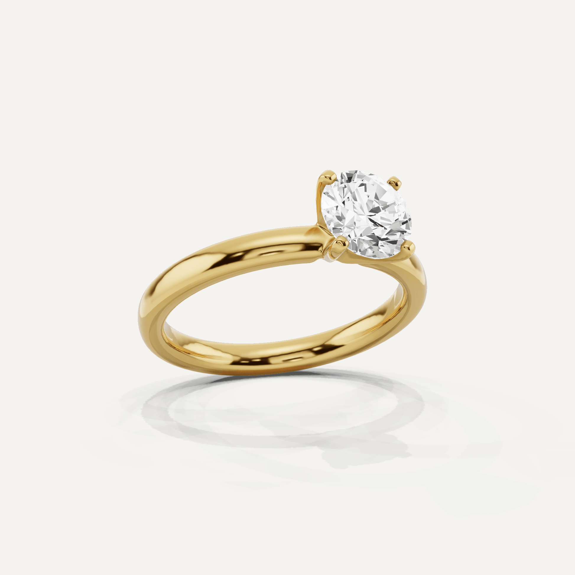 Best Value - 1 ctw Round Diamond Classic Solitaire Engagement Ring - Lotus Diamond