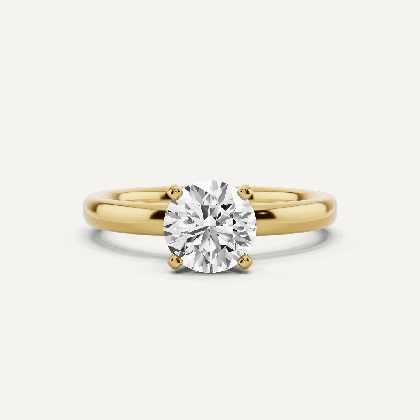 Best Value - 1 ctw Round Diamond Classic Solitaire Engagement Ring - Lotus Diamond
