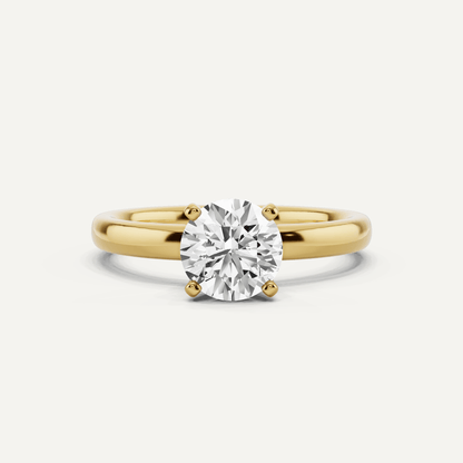 Best Value - 1 ctw Round Diamond Classic Solitaire Engagement Ring - Lotus Diamond
