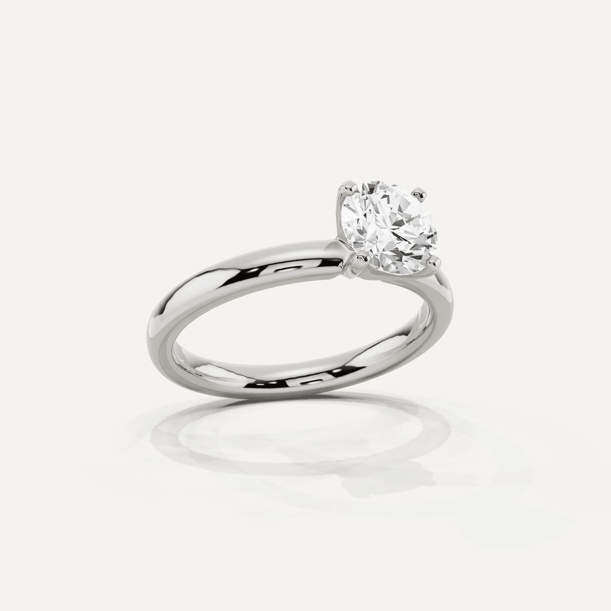 Best Value - 1 ctw Round Diamond Classic Solitaire Engagement Ring - Lotus Diamond