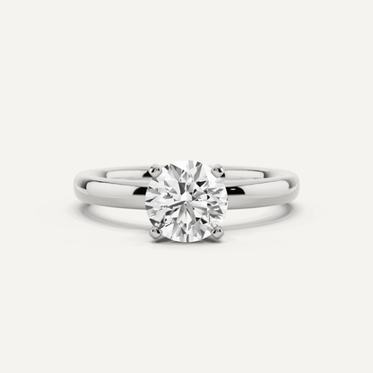 Best Value - 1 ctw Round Diamond Classic Solitaire Engagement Ring - Lotus Diamond