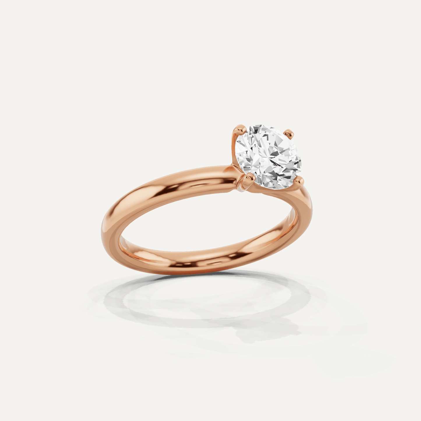 Best Value - 1 ctw Round Diamond Classic Solitaire Engagement Ring - Lotus Diamond