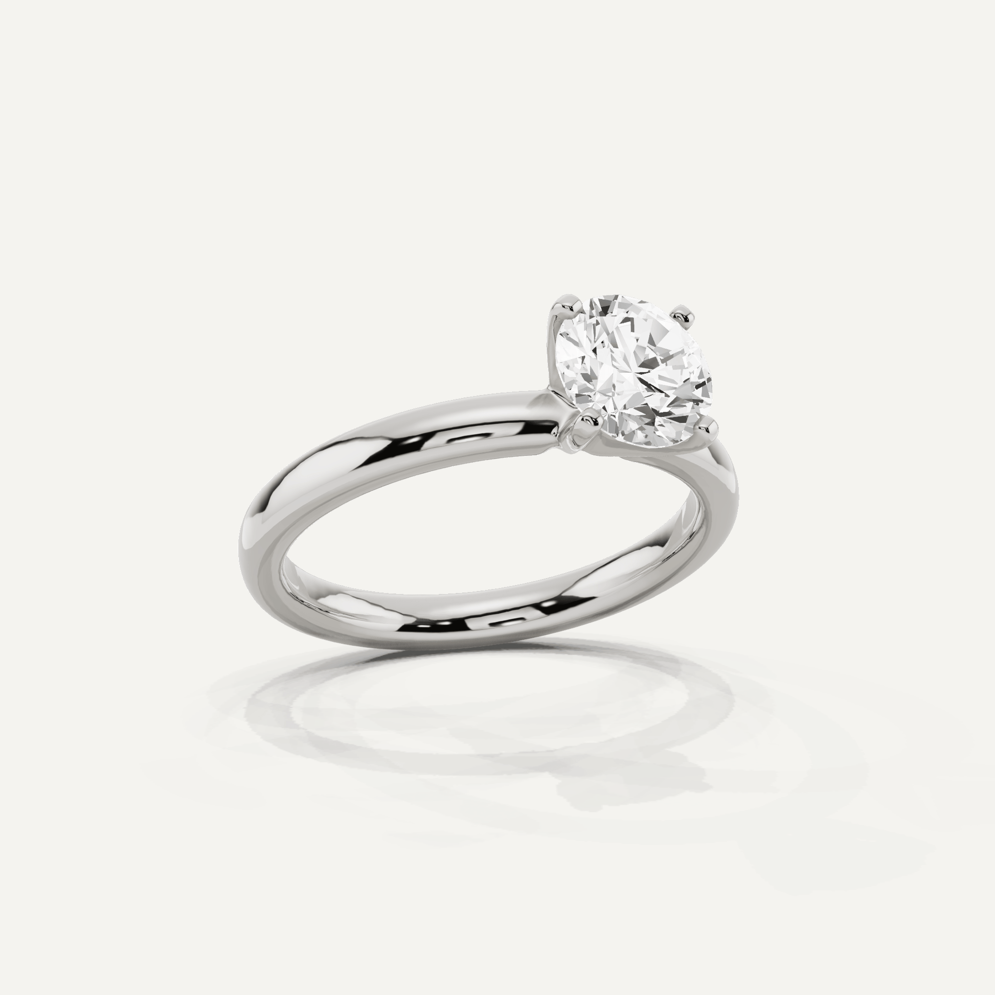 Best Value - 1 ctw Round Diamond Classic Solitaire Engagement Ring - Lotus Diamond