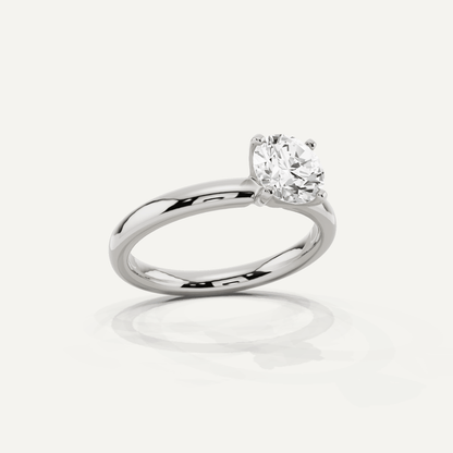 Best Value - 1 ctw Round Diamond Classic Solitaire Engagement Ring - Lotus Diamond