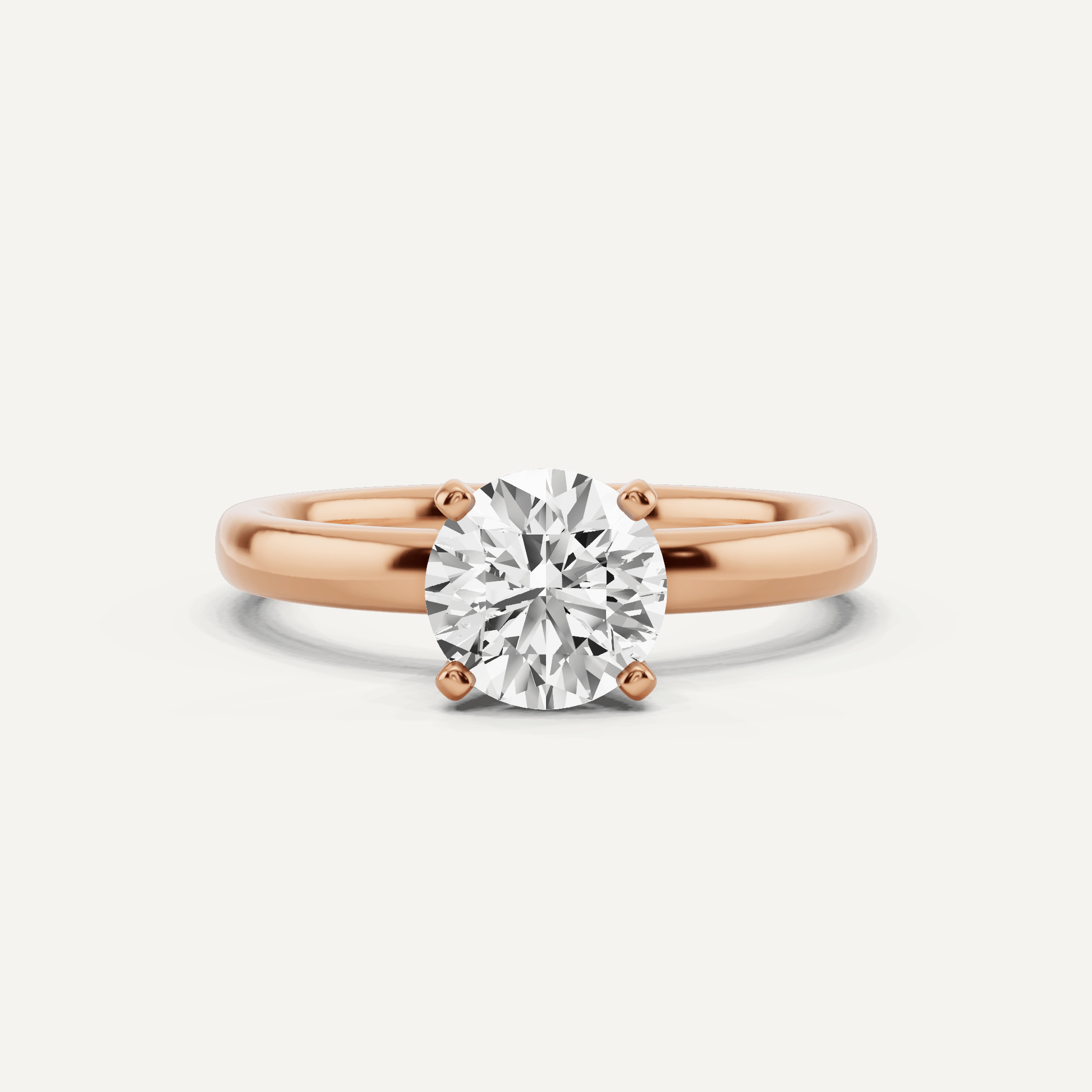 Best Value - 1 ctw Round Diamond Classic Solitaire Engagement Ring - Lotus Diamond
