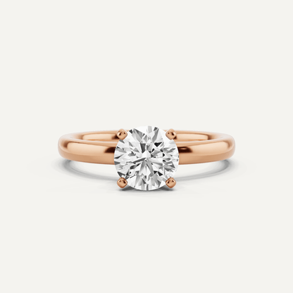 Best Value - 1 ctw Round Diamond Classic Solitaire Engagement Ring - Lotus Diamond