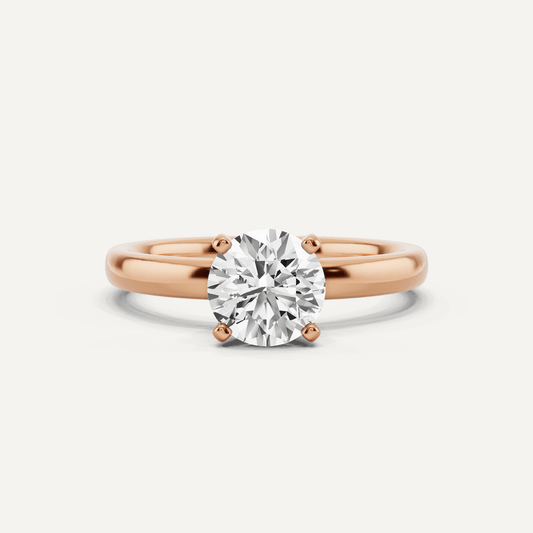 Best Value - 1 ctw Round Diamond Classic Solitaire Engagement Ring - Lotus Diamond