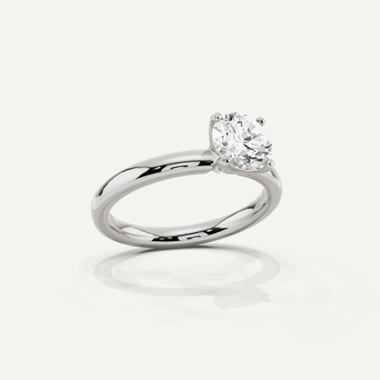Best Value - 1 ctw Round Diamond Classic Solitaire Engagement Ring - Lotus Diamond