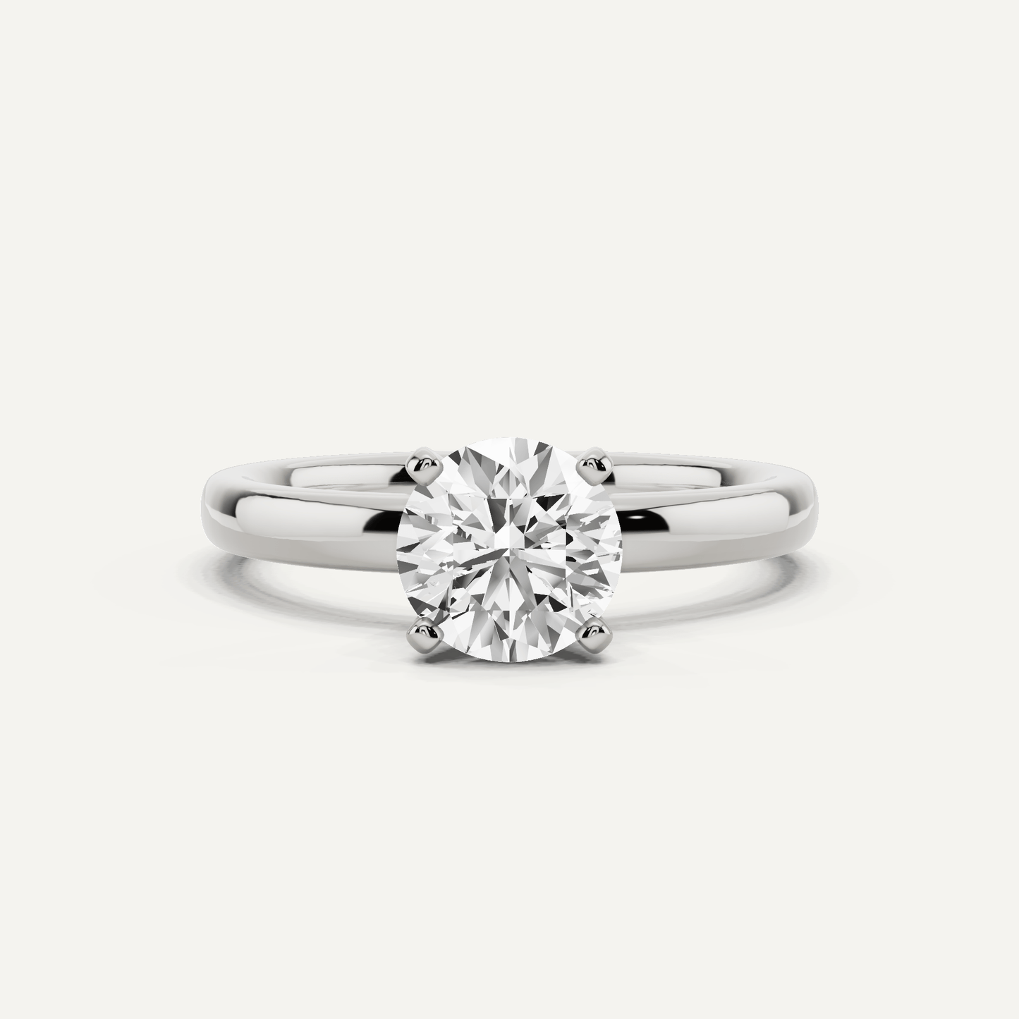Best Value - 1 ctw Round Diamond Classic Solitaire Engagement Ring - Lotus Diamond