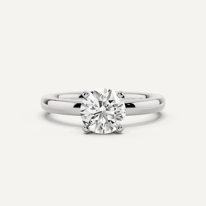 Best Value - 1 ctw Round Diamond Classic Solitaire Engagement Ring - Lotus Diamond