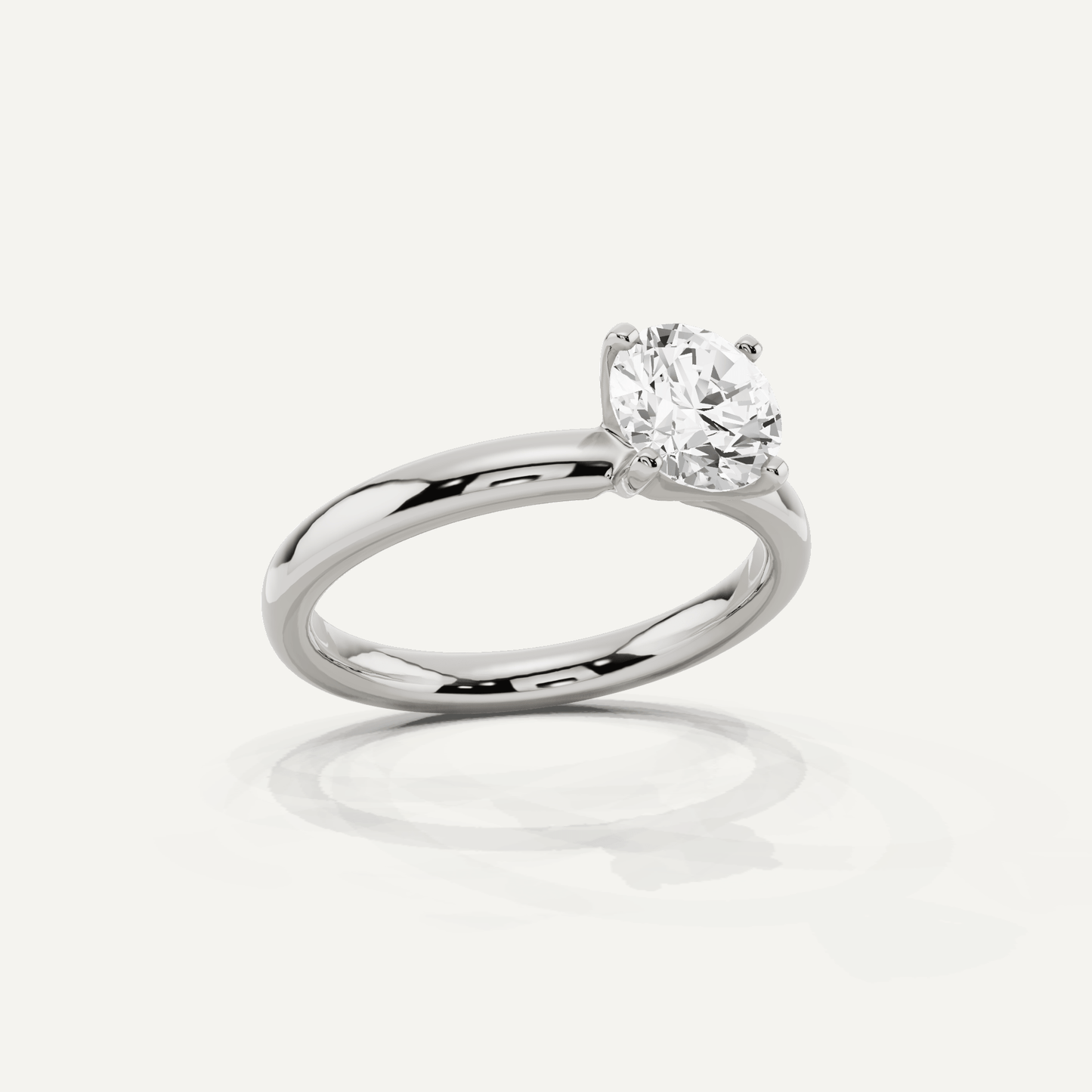 Best Value - 1 ctw Round Diamond Classic Solitaire Engagement Ring - Lotus Diamond