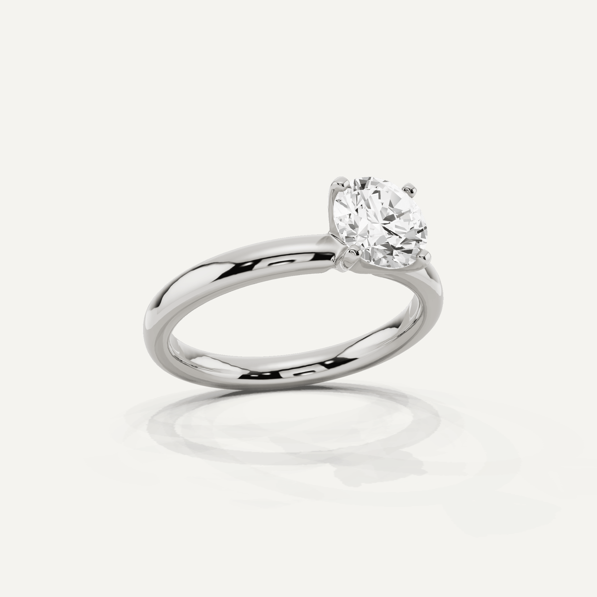 Best Value - 1 ctw Round Diamond Classic Solitaire Engagement Ring - Lotus Diamond