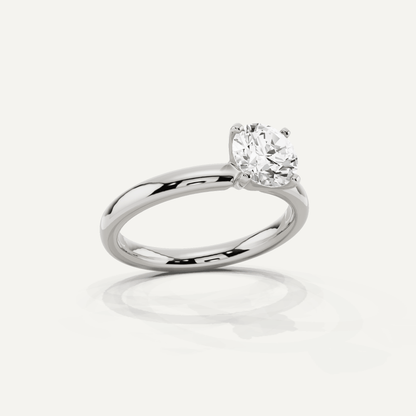 Best Value - 1 ctw Round Diamond Classic Solitaire Engagement Ring - Lotus Diamond