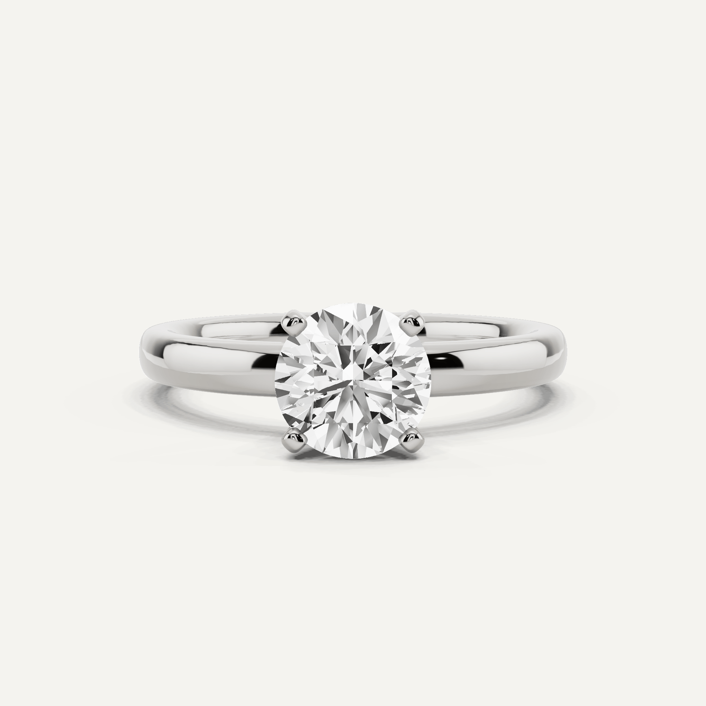 Best Value - 1 ctw Round Diamond Classic Solitaire Engagement Ring - Lotus Diamond