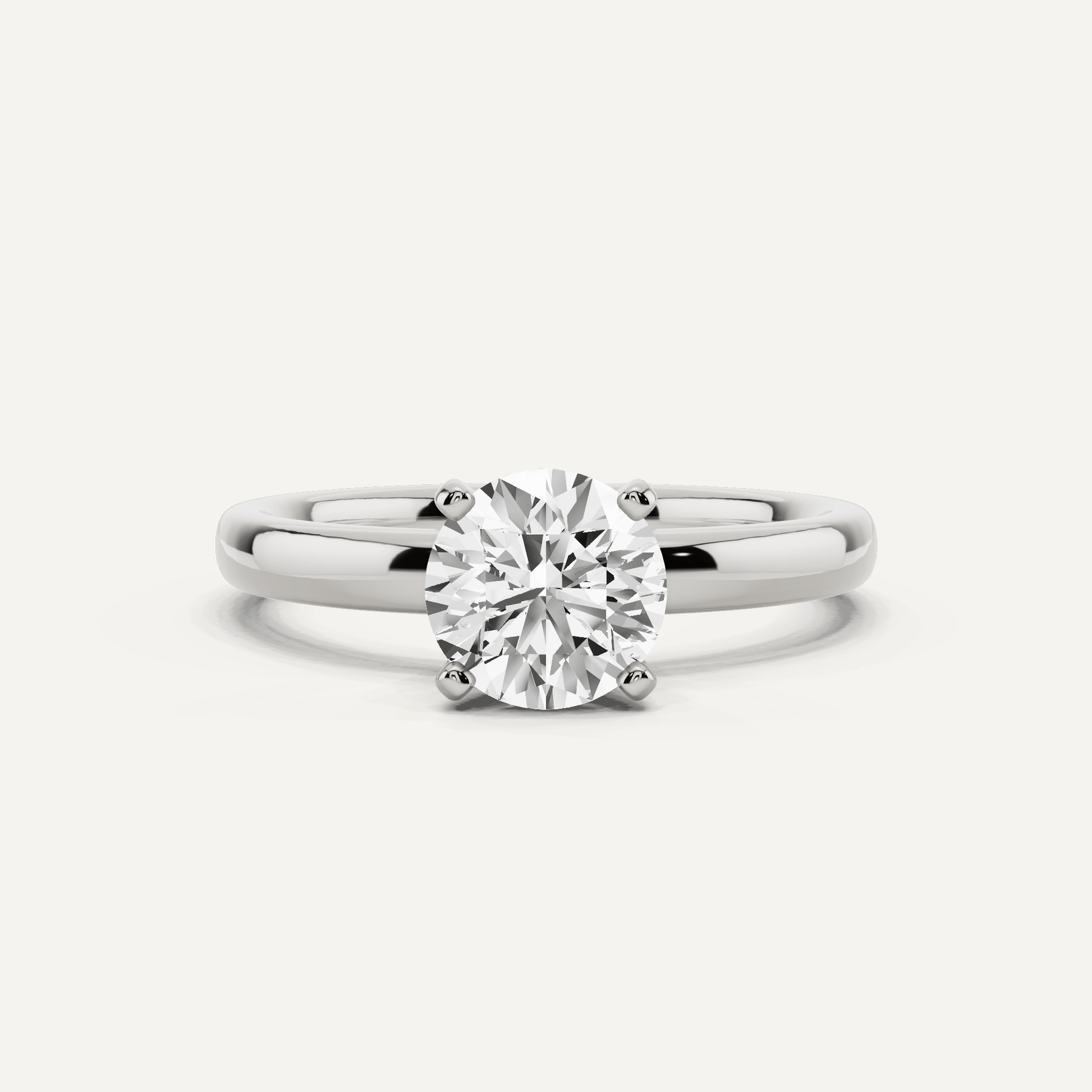 Best Value - 1 ctw Round Diamond Classic Solitaire Engagement Ring - Lotus Diamond