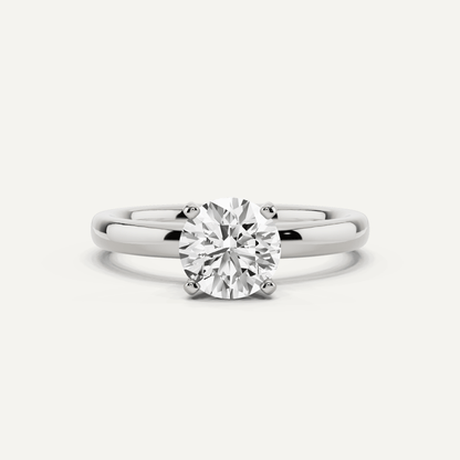 Best Value - 1 ctw Round Diamond Classic Solitaire Engagement Ring - Lotus Diamond