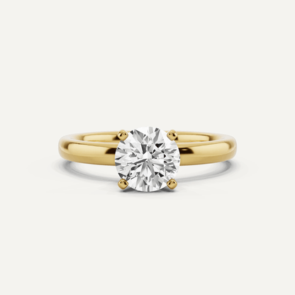 Best Value - 1 ctw Round Diamond Classic Solitaire Engagement Ring - Lotus Diamond