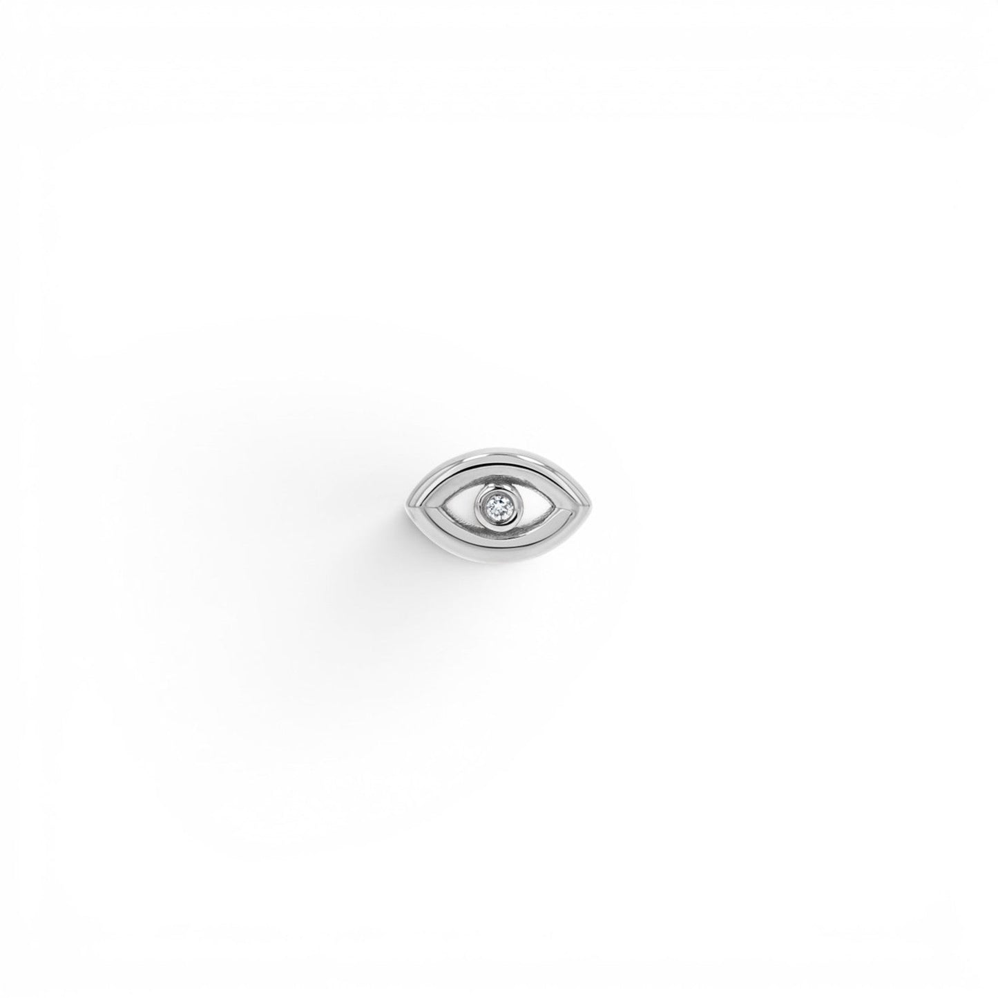 Bezel Set Evil Eye Stud Earrings - Lotus Diamond