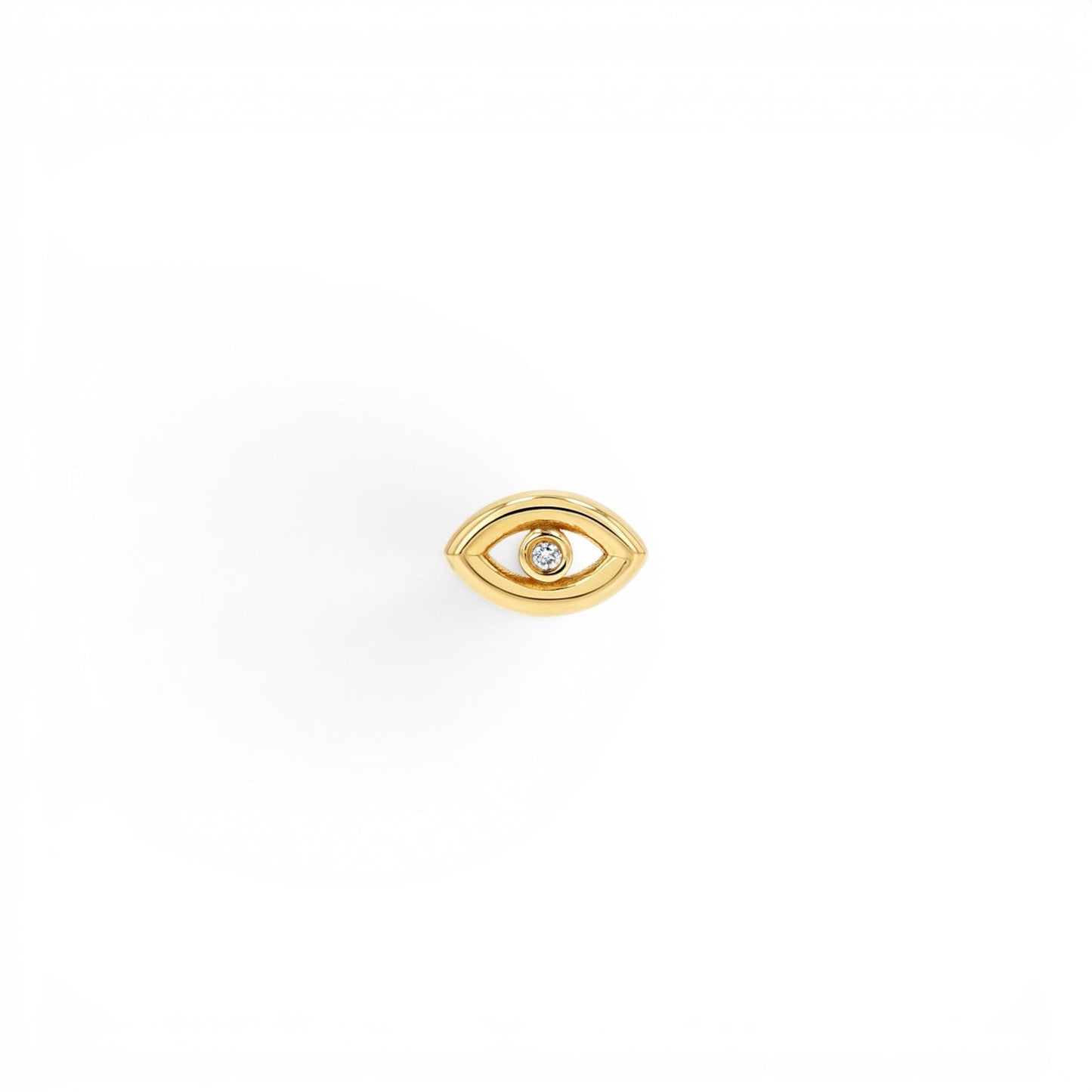 Bezel Set Evil Eye Stud Earrings - Lotus Diamond