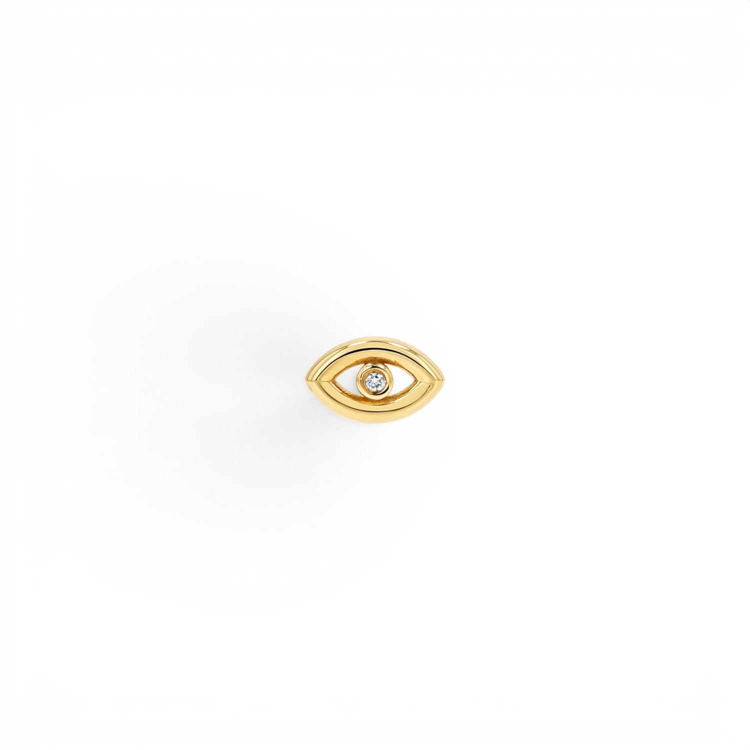 Bezel Set Evil Eye Stud Earrings - Lotus Diamond