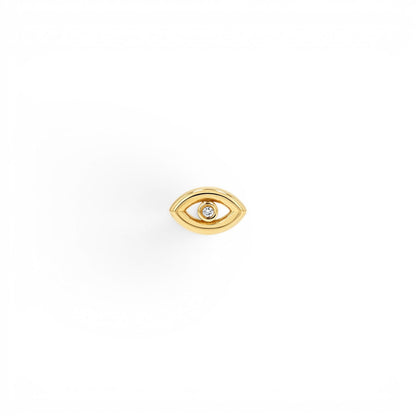 Bezel Set Evil Eye Stud Earrings - Lotus Diamond