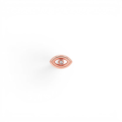 Bezel Set Evil Eye Stud Earrings - Lotus Diamond