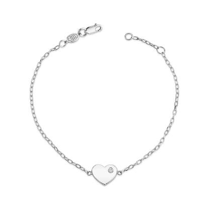 Birthstone Heart Bracelet - Lotus Diamond