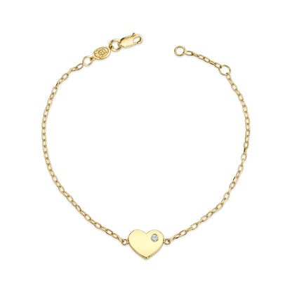 Birthstone Heart Bracelet - Lotus Diamond