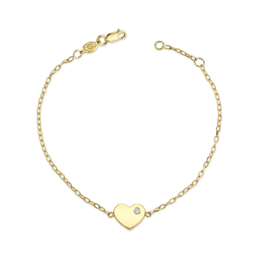 Birthstone Heart Bracelet - Lotus Diamond