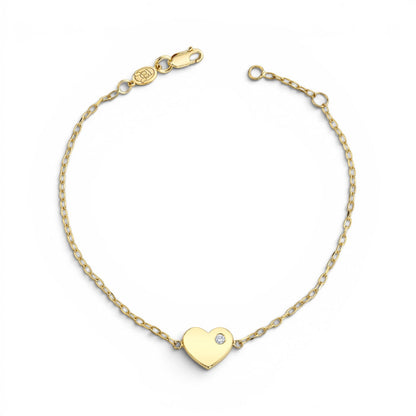 Birthstone Heart Bracelet - Lotus Diamond