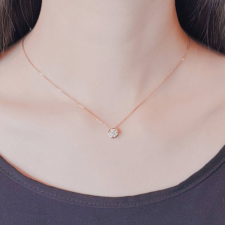 Blister tip rose gold 18K diamond pendant - Lotus Diamond