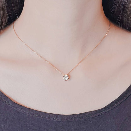 Blister tip rose gold 18K diamond pendant - Lotus Diamond