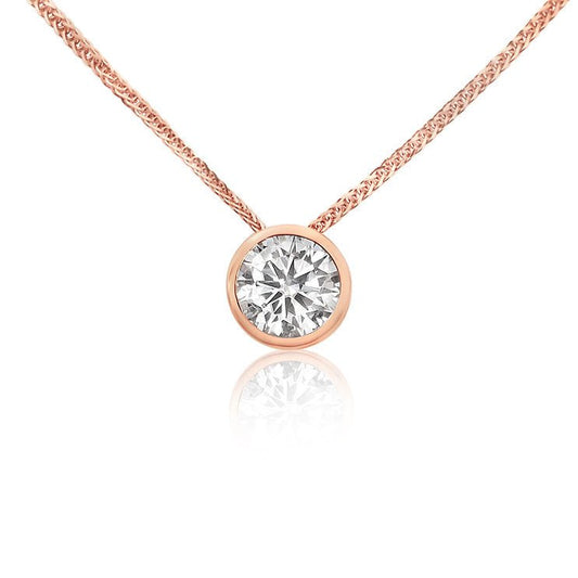 Blister tip rose gold 18K diamond pendant - Lotus Diamond