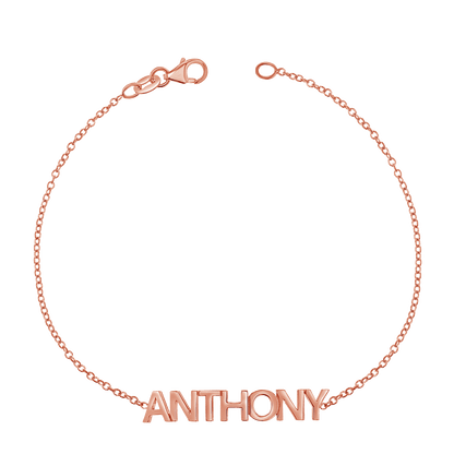 Block Letter Name Bracelet - Lotus Diamond