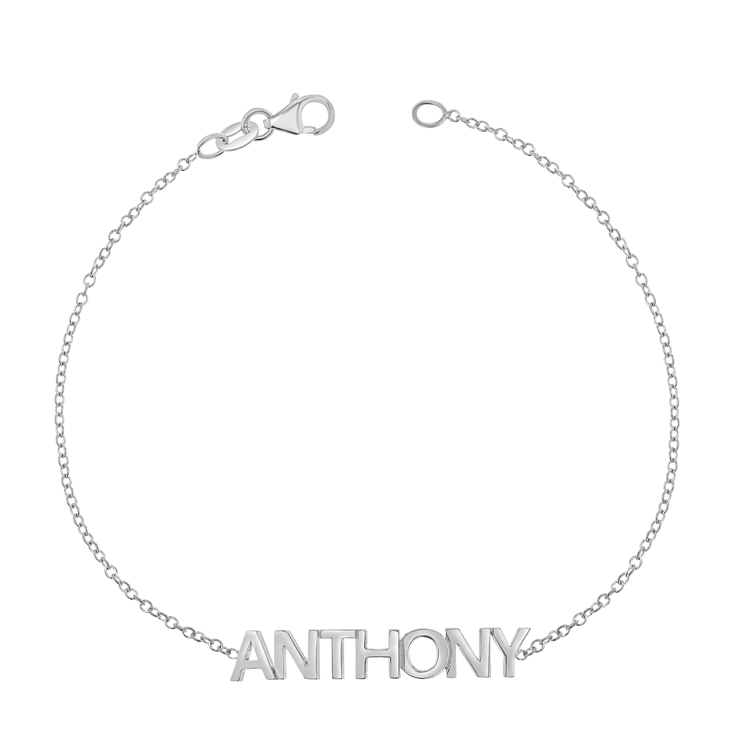 Block Letter Name Bracelet - Lotus Diamond