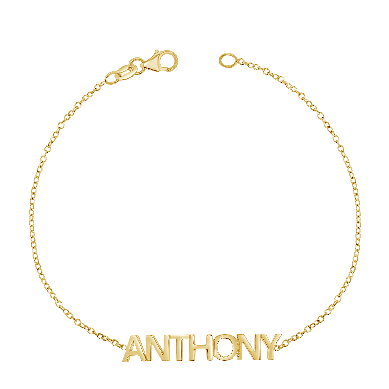 Block Letter Name Bracelet - Lotus Diamond