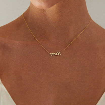 Block Letter Name Necklace - Lotus Diamond