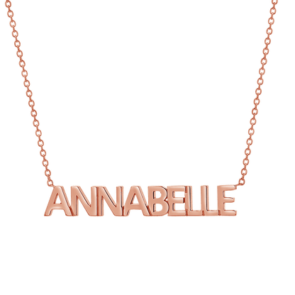 Block Letter Name Necklace - Lotus Diamond