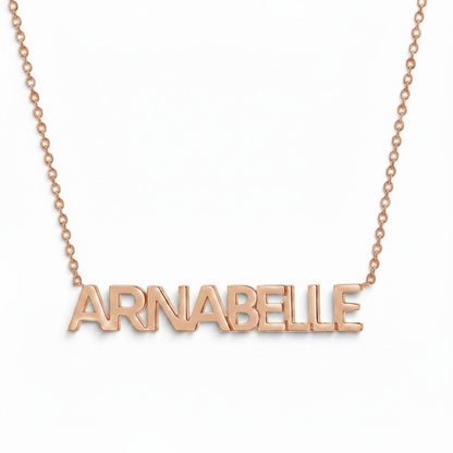 Block Letter Name Necklace - Lotus Diamond