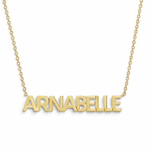 Block Letter Name Necklace - Lotus Diamond