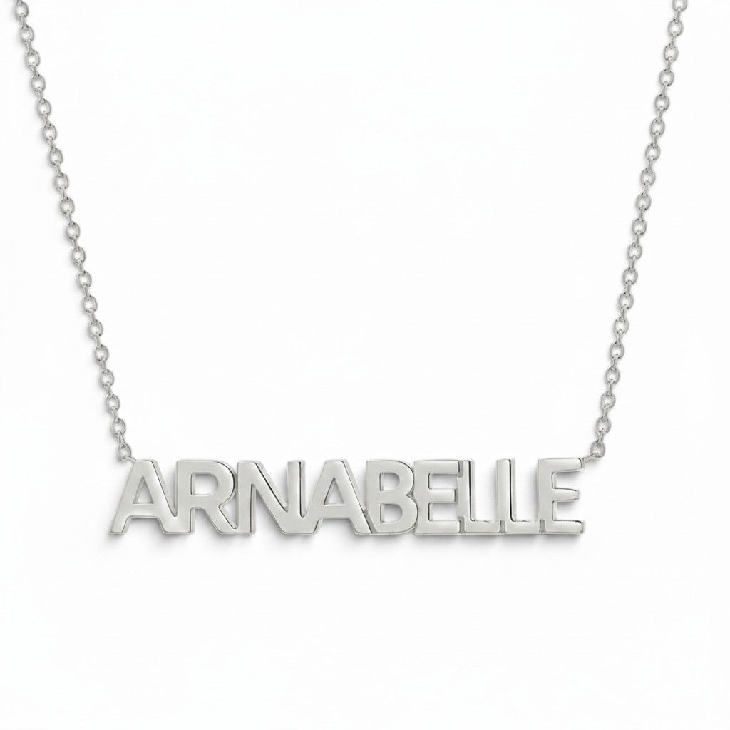 Block Letter Name Necklace - Lotus Diamond