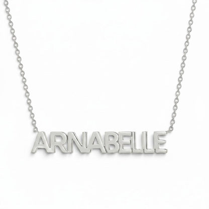 Block Letter Name Necklace - Lotus Diamond