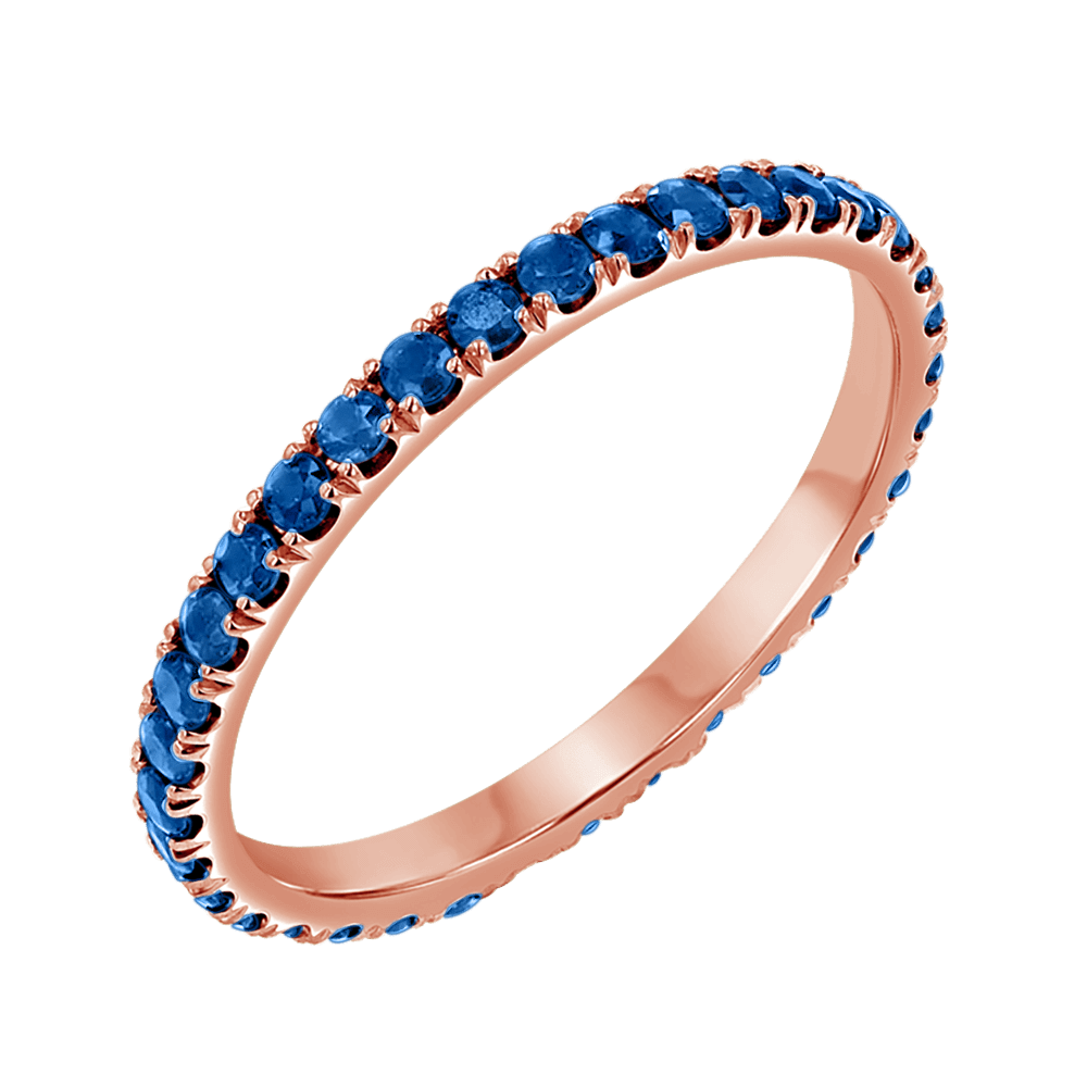 Blue Sapphire Eternity Band - Lotus Diamond