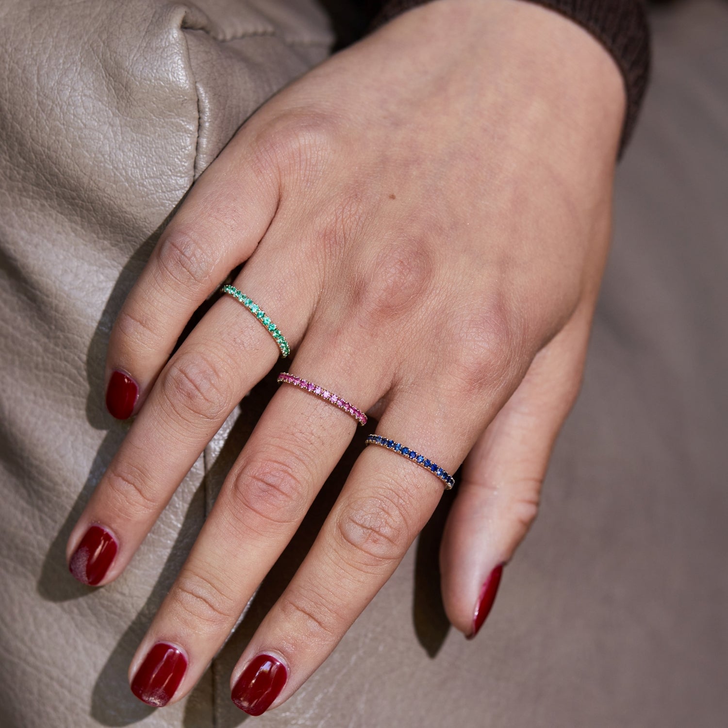 Blue Sapphire Eternity Band - Lotus Diamond