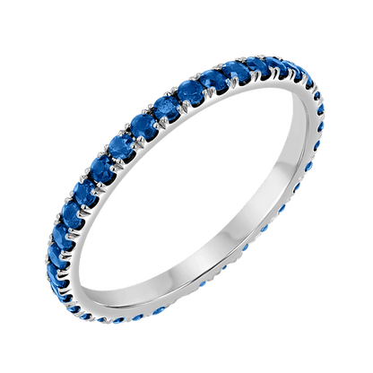 Blue Sapphire Eternity Band - Lotus Diamond